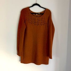 Anthropologie moth burnt orange sweater size large